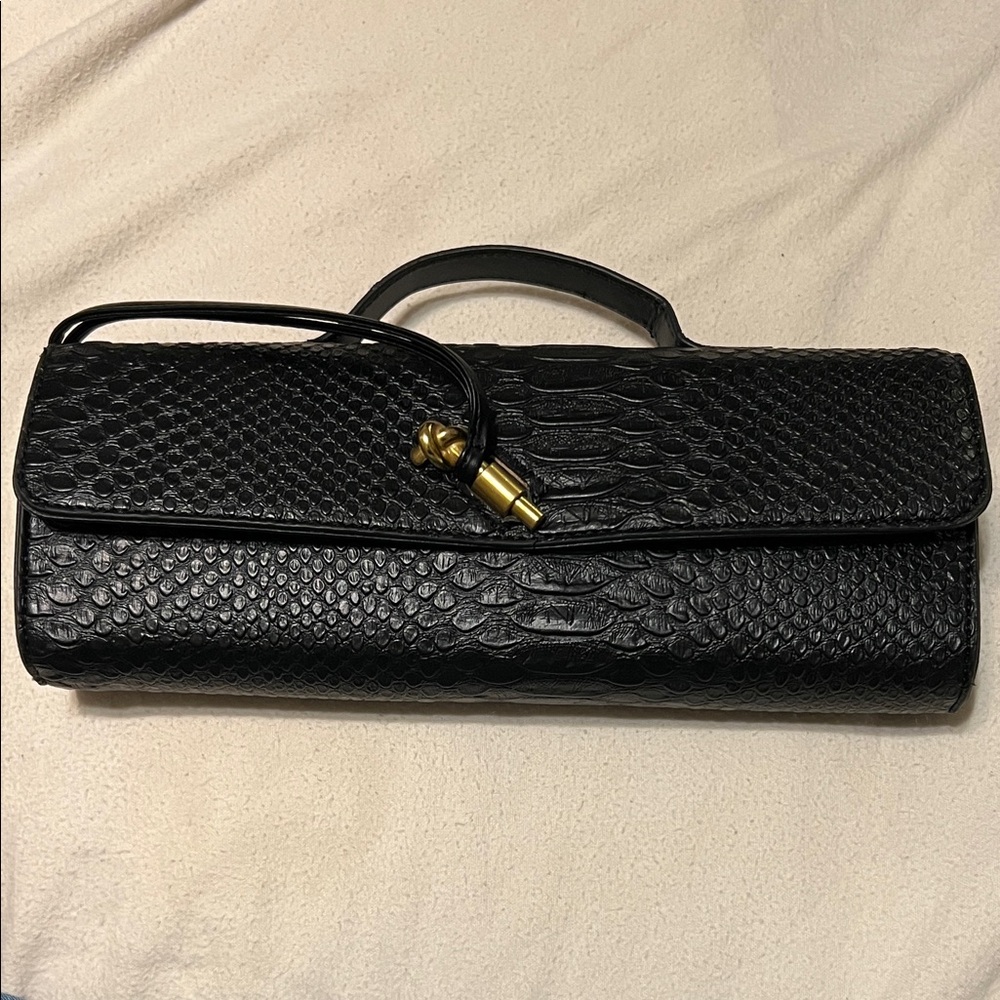 Elegant Black Textured Clutch